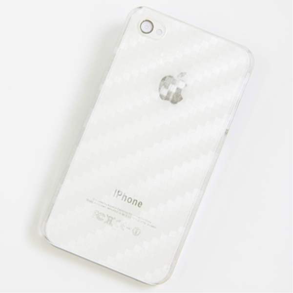 iPhone4sケース・iPhone4ケース　凸凹 スマホケース　（カバー）【490 カーボン柄（クリア）】デコ電☆カスタムジャケット【softbank／au ／iPhoneケース／オシャレでかわいいスマホケース】