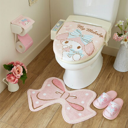 【SANRIO/サンリオ】マイメロディ　マイメロ　トイレ蓋カバー＆トイレマット＆スリッパ＆…...:seafield:10001057