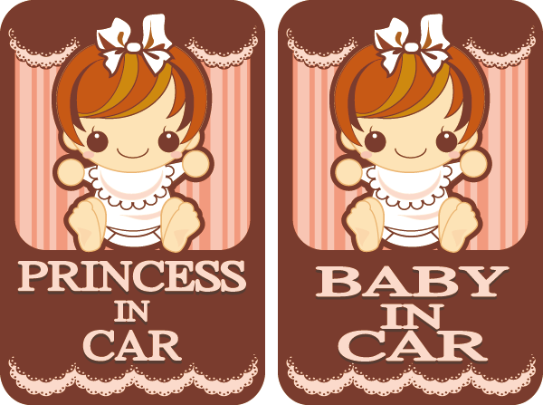 PRINCESS　IN　CAR プリンセスインカー　BABY　IN　CAR ベビーインカー　マリー　チョコレートcolor　 【メール便発送可】　アウトレットステッカー