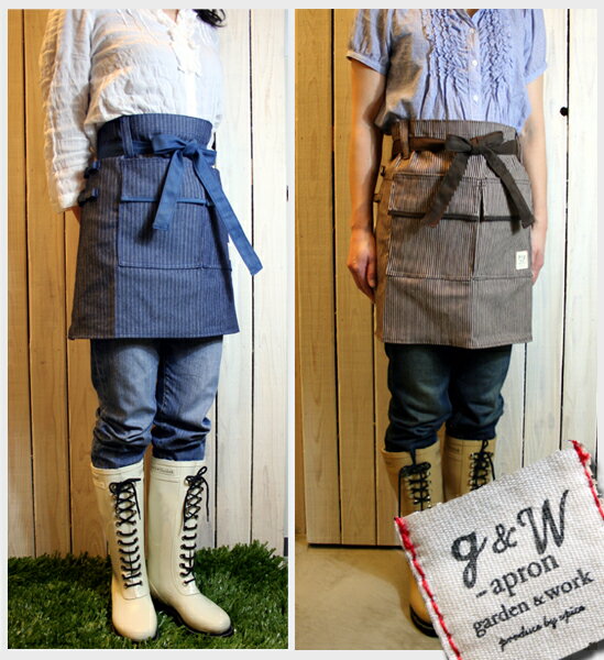 【ガーデニングエプロン】Garden & Work waist apron（ガーデン＆ワーク　ウエストエプロン）2タイプ