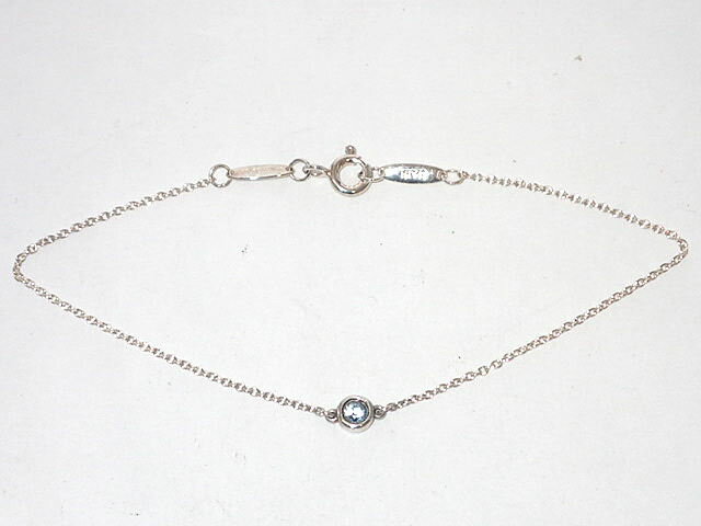 TIFFANY　ティファニー　エルサペレッティ　カラー　バイザヤード　ブレス　SV925/アクアマリン　0.06ct 対応tki レディース
