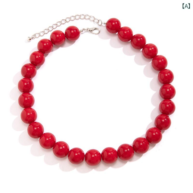 レディース 夏 ネックレス アクセサリー チェーン エスニック 水着 ビキニ プール ビーチ アクセ アクリル ビーズ 女性用 アメリカ ファッション 旅行 休暇 マッチング 鎖骨