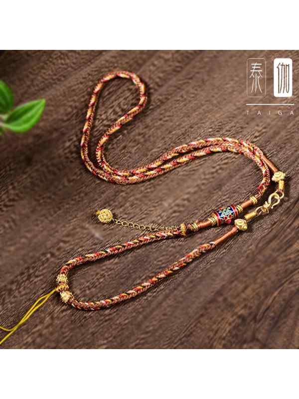 ネック ストラップ おしゃれ お守り ペンダント ロープ ネックレス 数珠 ビーズ アクセサリー ファッション エスニック 民族 ユニセックス