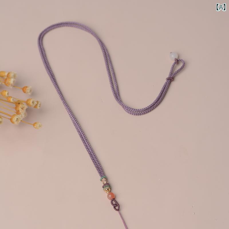 ペンダントストラップ ネックストラップ お守り ネックレス ペンダントし ビーズ 紐 アクセサリー ファッション エスニック 民族 ユニセックス