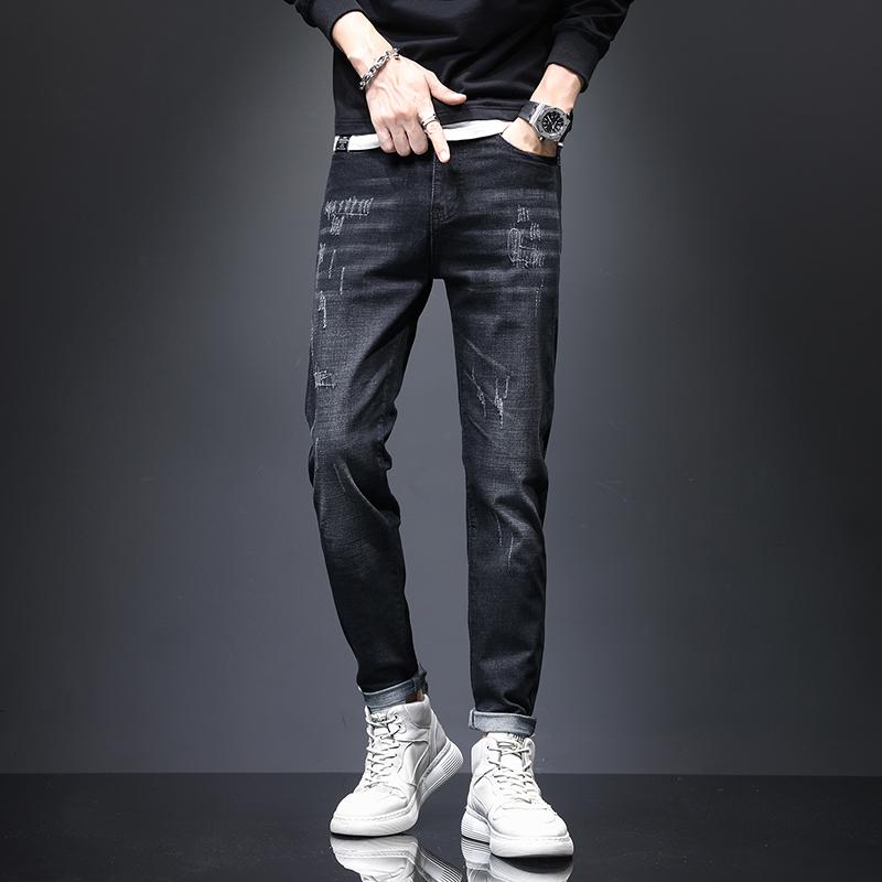 パンツ デニム メンズ 秋 ジーンズ 男性用 韓国 スリムフィット スキニー カジュアル 春秋 ファッション 男性用 ウォッシュ