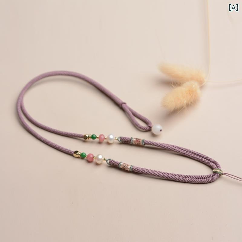 ペンダントストラップ ネックストラップ お守り ネックレス ペンダントし ビーズ 紐 アクセサリー ファッション エスニック 民族 ユニセックス