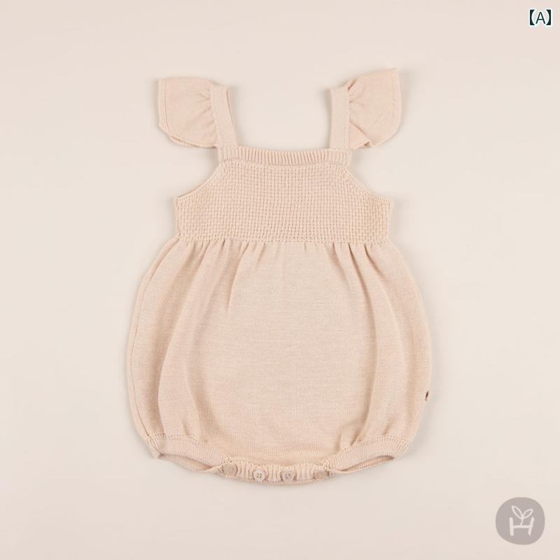 パンツ ベビー 赤ちゃん かわいい 韓国 春秋 子供服 キュロット 女の子 ウール サスペンダー 無地 ワンピース