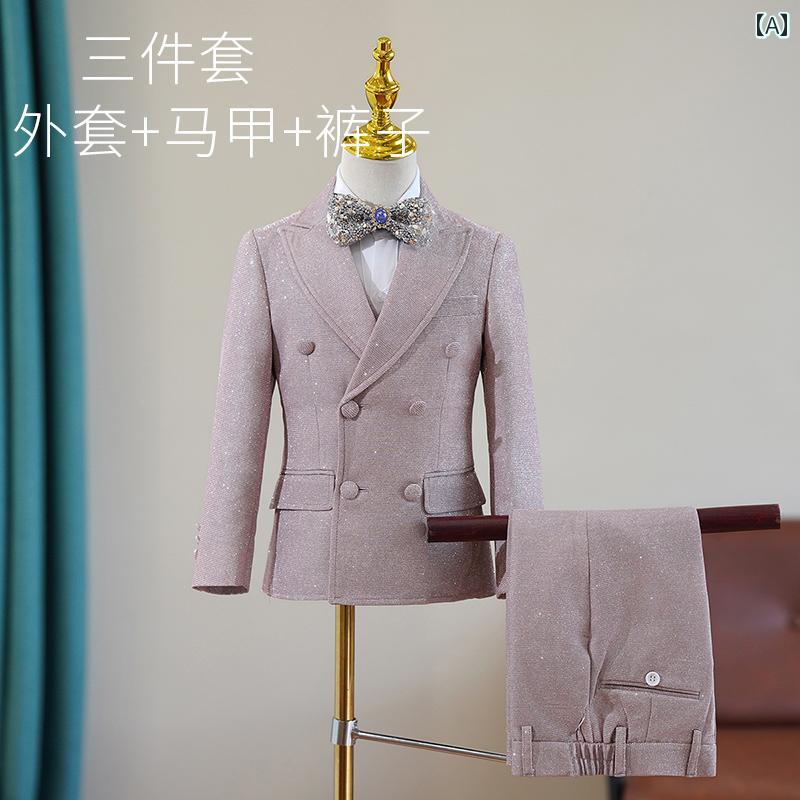ドレス ボーイ ホスト 子供用 スパンコール スーツ キャットウォーク 男の子 メンズ ピアノ 演奏 服