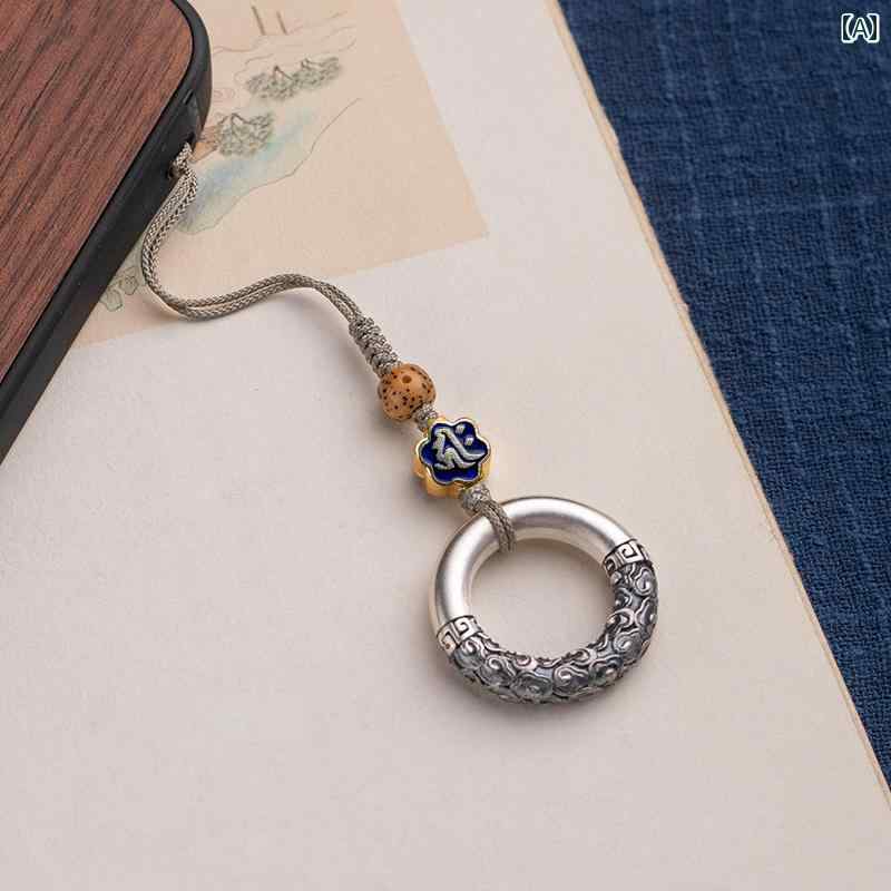 キーストラップ レトロ おしゃれ スター リング シルバー チェーン ロープ ペンダント メンズ レディース ストラップ オールシーズン