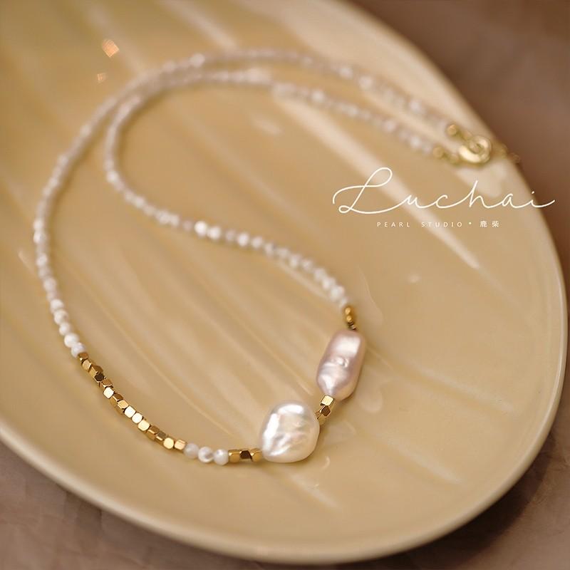 ネックレス レディース ジュエリー 上品 パーティー セレモニー 結婚式 形 蝶 バロックパール 豪華感 シェルビーズ チェーン ライスバロックパール かわいい