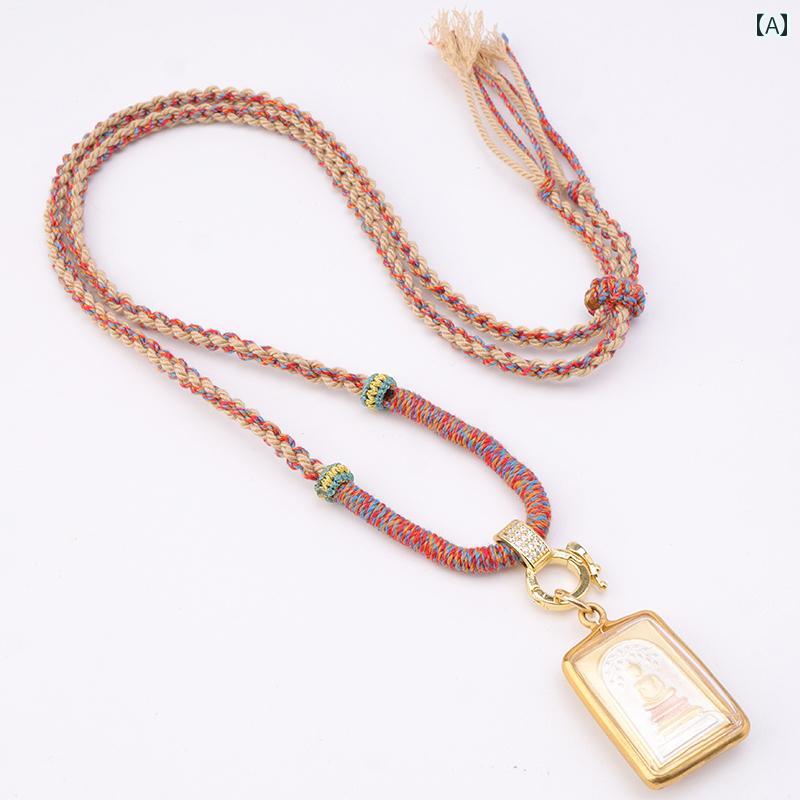 お守り ネックレス ネックストラップ ペンダントし ビーズ 数珠 アクセサリー ファッション エスニック 民族 ユニセックス