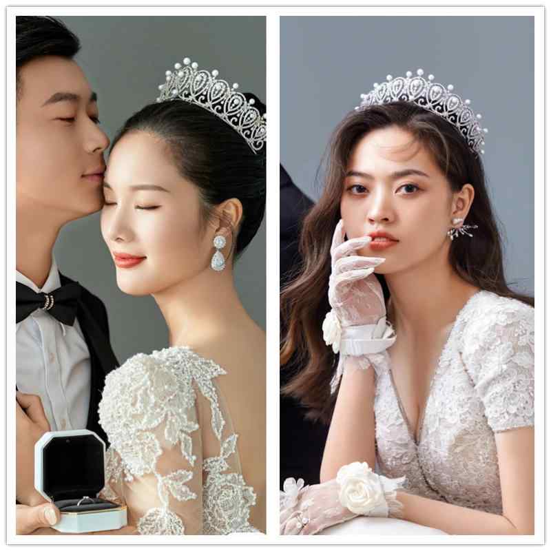 ティアラ クラウン 王冠 ジュエリー パール 重厚 花嫁 ヘアアクセサリー 髪飾り カチューシャ ウェディング 大人 レディース 大人式 エレガント 結婚式 アクセサリー 頭飾り 撮影 小道具 レディース
