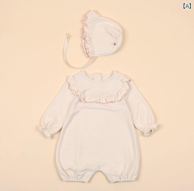 ベビー 赤ちゃん かわいい 韓国 春秋 新生児 女の子 ワンピース ロンパース 幼児 子供 綿 長袖 プリンセス 外出着