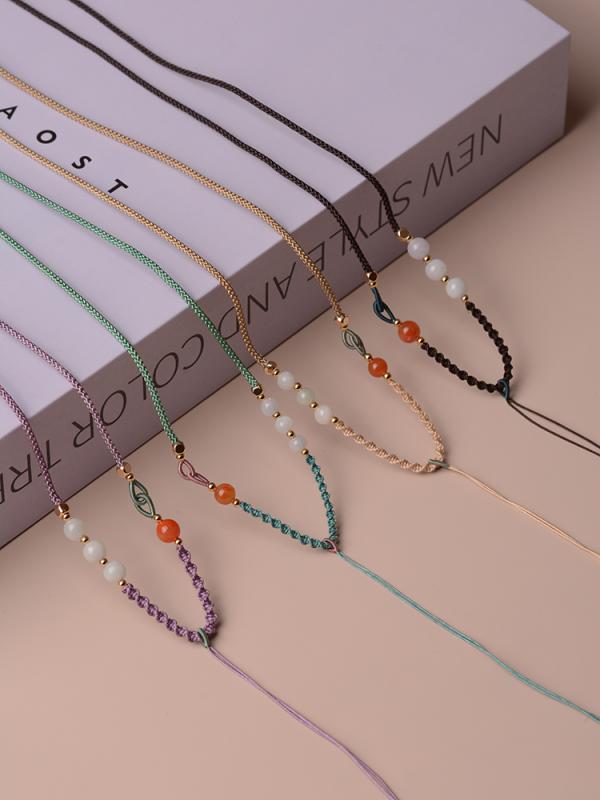 ペンダントストラップ ネックストラップ お守り ネックレス ペンダントし ビーズ 紐 アクセサリー ファッション エスニック 民族 ユニセックス