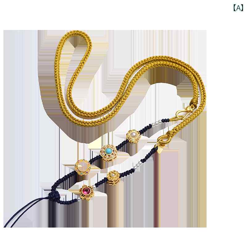 ネックストラップ 手織り ペンダント メンズ レディース ファッション アクセサリー エスニック オールシーズン ロープ ネックレス