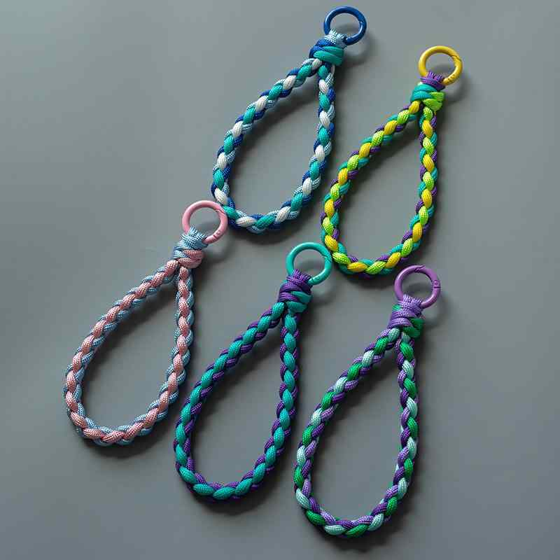 スマホ ストラップ カラフル チェーン ロープ リング 携帯電話 落下防止 編組 メンズ レディース ストラップ オールシーズン