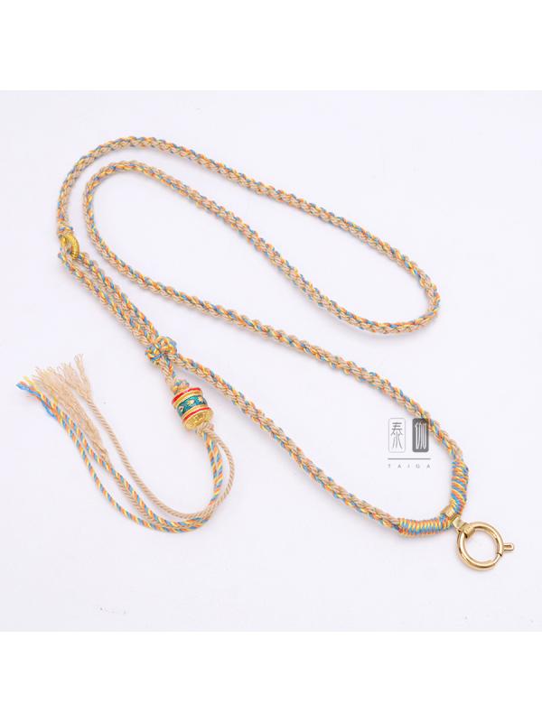 ペンダントストラップ ネックストラップ お守り ネックレス 紐 ロープ編み アクセサリー ファッション エスニック 民族 ユニセックス