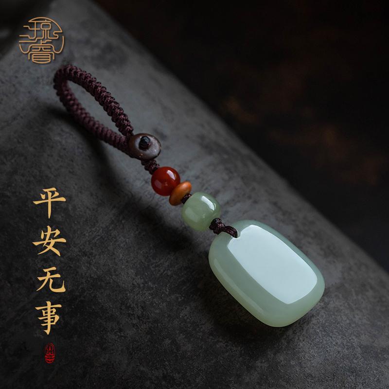 キーストラップ レトロ おしゃれ キー ホルダー リング ロープ 翡翠 メンズ レディース ストラップ オールシーズン シンプル レトロ