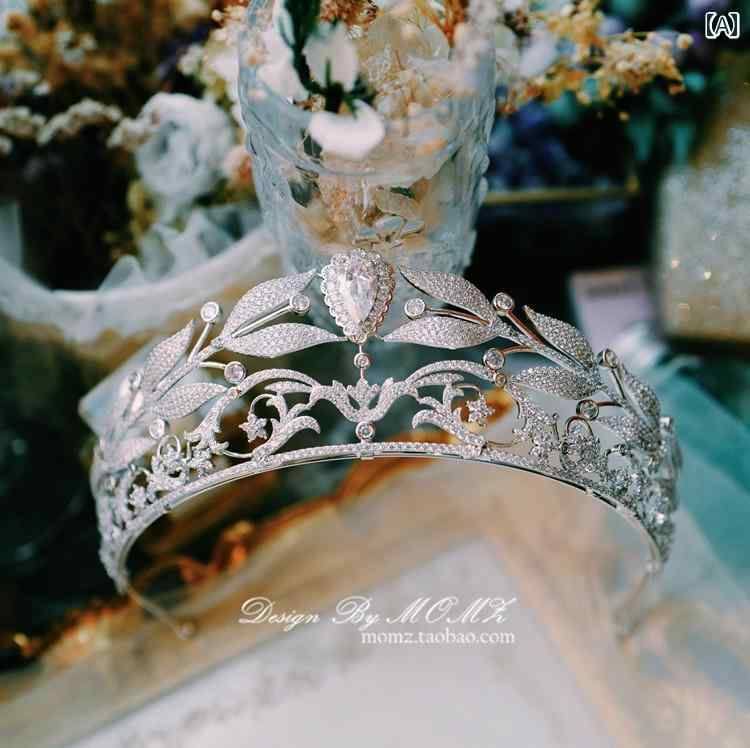 レトロ クラウン レディース 花嫁 エレガント ティアラ プリンセス ウェディング 誕生日 結婚式 リーフ 大人 パーティー ゴージャス