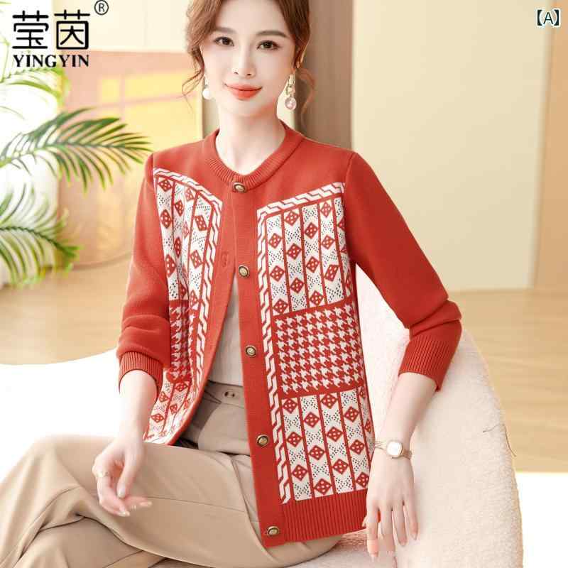 レディース カーディガン ニットブラウス 快適コーデ 大きいサイズ 春秋 普段使い カジュアル 上品 ショッピング ママ友 マザーズ お母さん