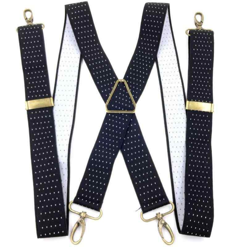 サスペンダー メンズ 長さ調整可能 高弾性 厚手 X型クロス 三角デザイン フック式 大人用 吊りバンド 頑丈 カジュアル ビジネス フォーマル ファッション小物(x2)
