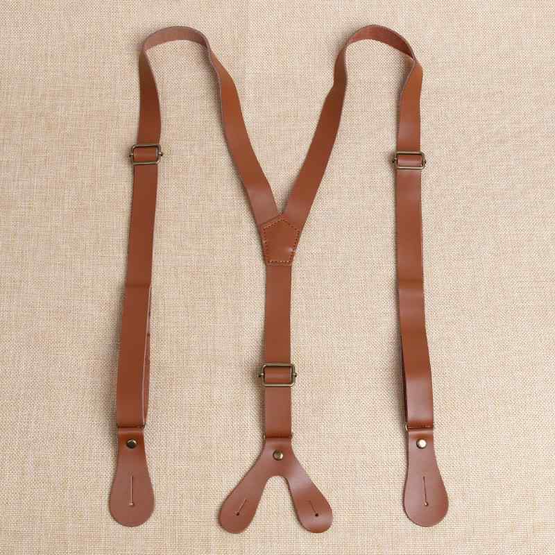 サスペンダー メンズ 男性用 ズボン吊り 牛革 スプリットレザー 2cm幅 X型 4クリップ式 長さ調節可能 伸縮性なし 全長120cm ブラック コーヒー ブラウン 男女兼用 大人用