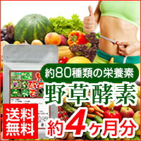 【送料無料】楽天1位！1日あたり8円で酵素Diet！〓★野草酵素★〓《約4ヵ月分》■メール便で送料無料■代引・日時指定不可酵素/エンザイム/ダイエット/半額以下/50%OFF【野菜酵素】【やさい