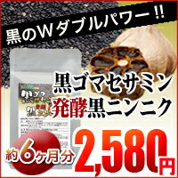 〓黒ゴマセサミン＆発酵黒ニンニク　約6ヵ月分〓ハツラツ生活セサミンパワーと元気チャージのニンニクパワーを1粒に凝縮！〓送料無料　限定特価〓