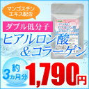 ★新発売★〓ダブル低分子ヒアルロン酸コラーゲン＆マンゴスチンエキス〓（約3ヵ月分）■メール便で送料無料本日ポイント最大28倍！