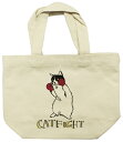 【フレンズヒル】トートバッグ キャットファイト ミニ 20×30cm ナチュラル(BS-571-138)