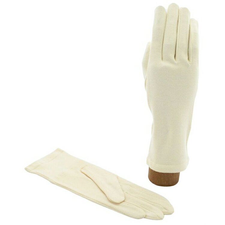 【イチーナ】【紫外線対策に】 UVケア手袋 ミドル 五指 スベリ止め付き 綿100% ベージュ（9403） 【メール便送料無料】