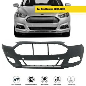 フロントバンパーカバー フォグランプ穴付き 2013-2016 フォード フュージョン S SE 4dr に適合 Front Bumper Cover W/ Fog Lamp Holes Fit For 2013-2016 Ford Fusion S SE 4dr