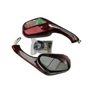 ウインカーライト付ミラー マグナム150RL-RED Mirror with Turn Signal light, Magnum 150RL-RED