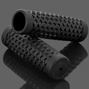 ブラックモトスタイルソフトラバーオートバイグリップ1インチバーハーレーチョッパーボバー用 Black Moto Style Soft Rubber Motorcycle Grips 1
