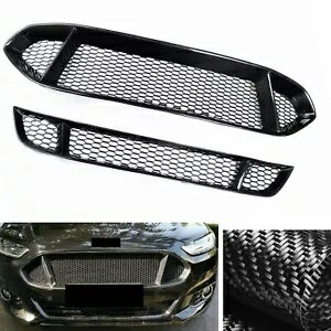 カーボンファイバーフロントバンパーグリルグリルフォードモンデ??オフュージョン 2013 2014-2016 Carbon Fiber Front Bumper Grille Grill For Ford Mondeo Fusion 2013 2014-2016