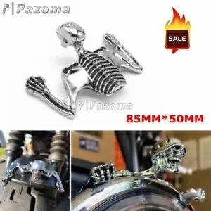 クローム ハイウェイ ホーク スカル オーナメント ヘッドライト バイザー スケルトン ハーレー ダイナに適合 Chrome Highway Hawk Skull Ornament Headlight Visor Skeleton Fits Harley Dyna