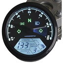 【MPH/ KMH124MPH/199キロの時間12000rpmで液晶デジタルスピードメータータコメータ走行距離4ストローク1/2/4シリンダーオートバイ用】 b01j77o0os