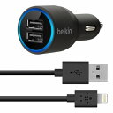 【送料無料】【【コピー品 保証無し】belkin ベルキン iPhone/iPad対応 MFi認証品 高出力2.1A×2 デュアルUSBカーチャージャー(Lightning ケーブル1.2m付) F8J071bt04-BLK】 b00b1hvi4i