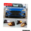 輸入カーパーツ Ford Focus ST LINE 2018-2020デイタイムランニングライト用LED DRLフォグランプドライビングライト、イエローターンシグナルファンクションリレー付き For Ford Focus ST LINE 2018-2020 Daytime running lights LED DRL Fog lamp driving lights with Yel