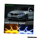 輸入カーパーツ HochiTech白と黄色のウインカーコンセプトM4アイコニックスタイルLEDエンジェルアイBMW M3 F80 M4 F82車のスタイリング HochiTech white and yellow turning signal Concept M4 Iconic Style LED Angel Eye for BMW M3 F80 M4 F82 car styling