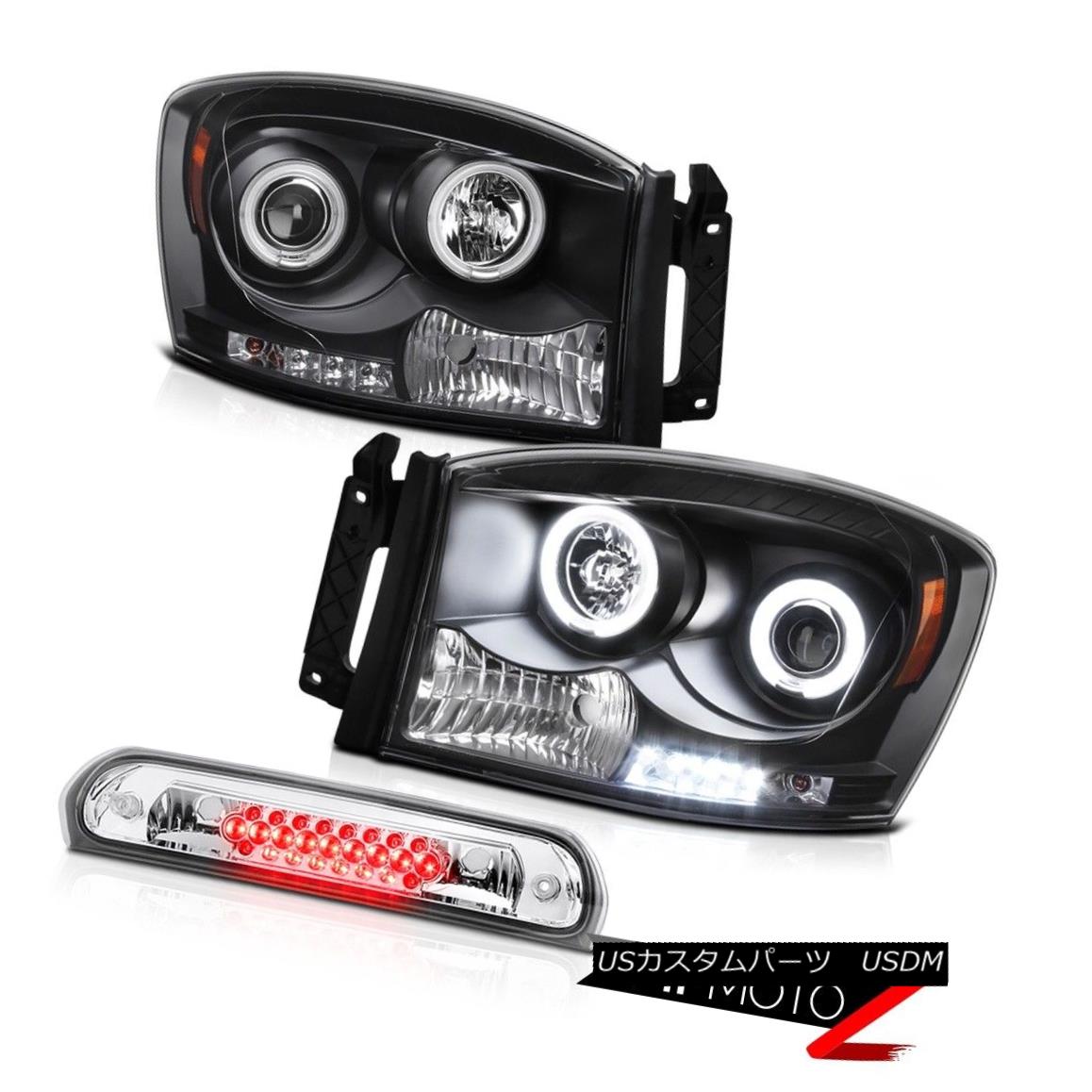 For 2007-2008 Dodge Ram Twin Halo LED Pro Headlights Lights+LED Tail Lights