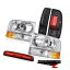 テールライト 99-04 F350 6.8L Chrome Headlights LED Bulbs Tail Light Roof Third Brake Cargo 99-04 F350 6.8LクロームヘッドライトLED電球テールライトルーフ第3ブレーキカーゴ