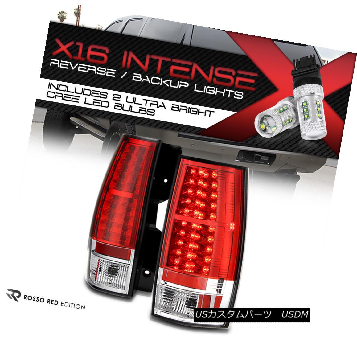 Chrome//Red *Full LED* Tail Light Rear Brake Lamp for 07-14 Suburban//Tahoe//Yukon