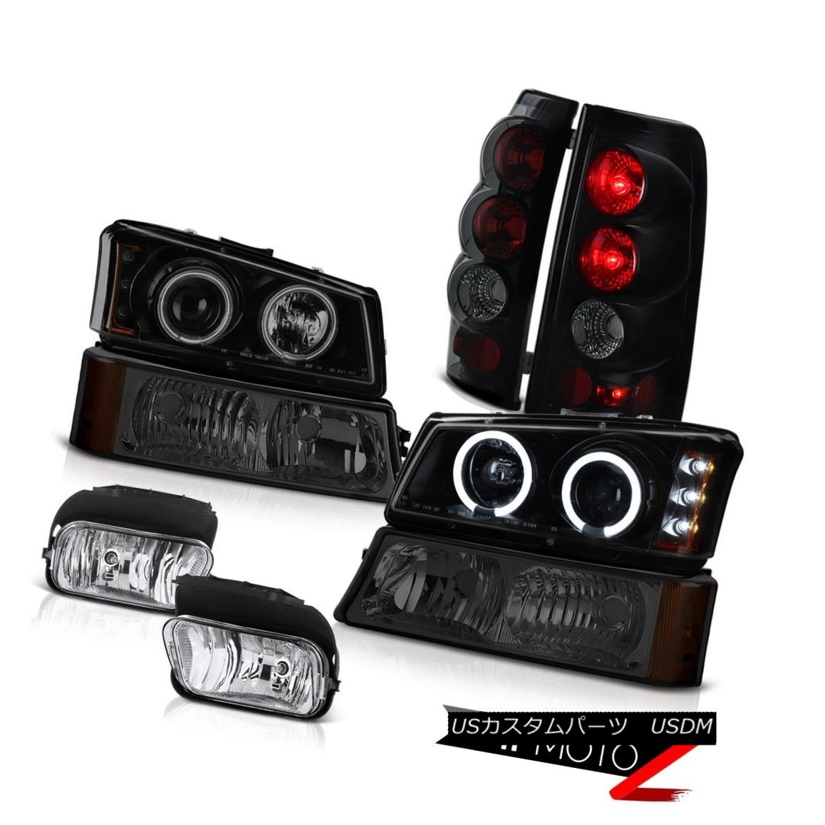 テールライト Smoked Halo Headlights Signal Sinister Rear Lights Foglights 03 04 05 Silverado スモークヘイローヘッドライトシグナルシニスターリアライトフォグライト03 04 05シルバラード