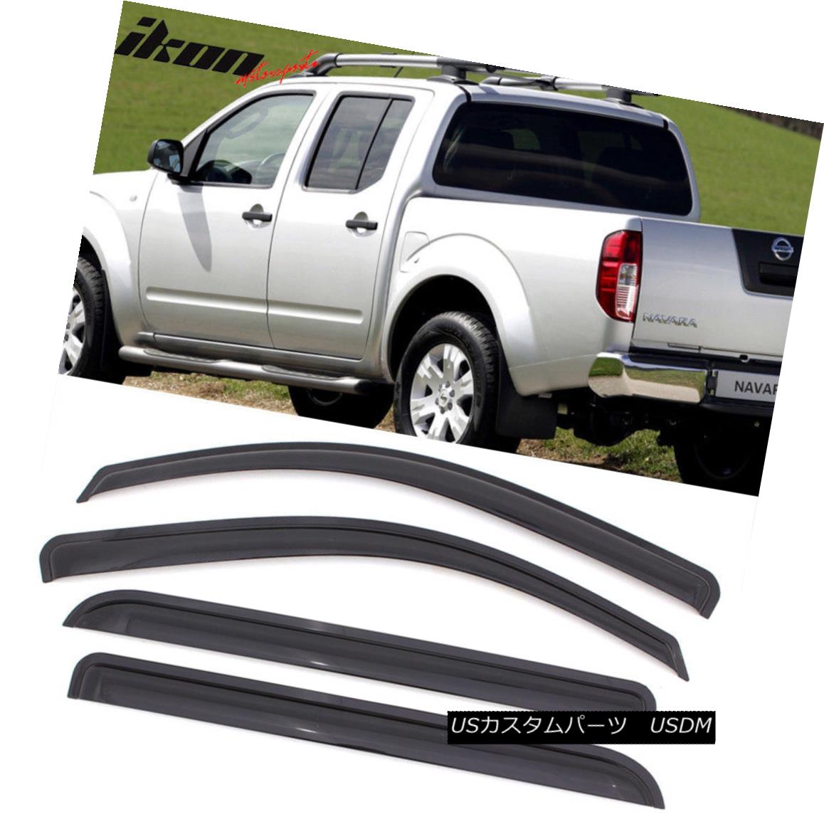 Fits 05-16 Nissan Frontier Crew Double Cab Acrylic Window Visors 4Pc Set