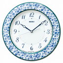 【最大2000円OFFクーポン 7/4 20:00~7/11 1:59】SEIKO セイコークロック ブルー 掛時計 花柄 電波クロック KX266L