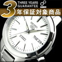 【逆輸入SEIKO5】セイコー5 メンズ自動巻き腕時計 ホワイトダイアル シルバーステンレスベルト SNKA01K1【あす楽】