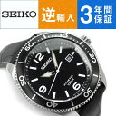 【逆輸入 SEIKO】セイコー クロノグラフ キネティック メンズ 腕時計 ブラックダイアル ブラックレザーベルト SKA747P2【AYC】