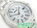 セイコー 腕時計 SEIKO メンズ 逆輸入セイコー SNE077J SNE077J1 ソーラー solar 充電式 腕時計 男性用 100m 防水 海外モデル 3年保証 男性用 メンズウォッチ メタルベルト ホワイト SNE077JC