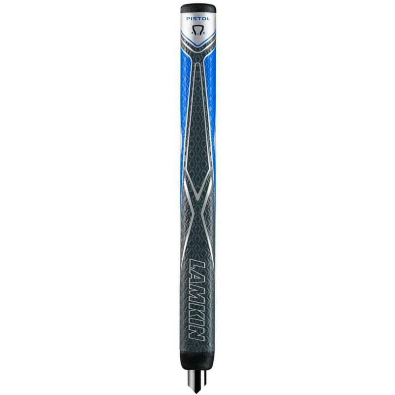 Lamkin Sinkfit PUピストルゴルフグリップ パターグリップ Lamkinの指紋テクノロジー採用 グレー/ブルー
